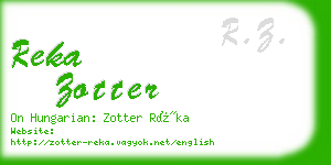 reka zotter business card